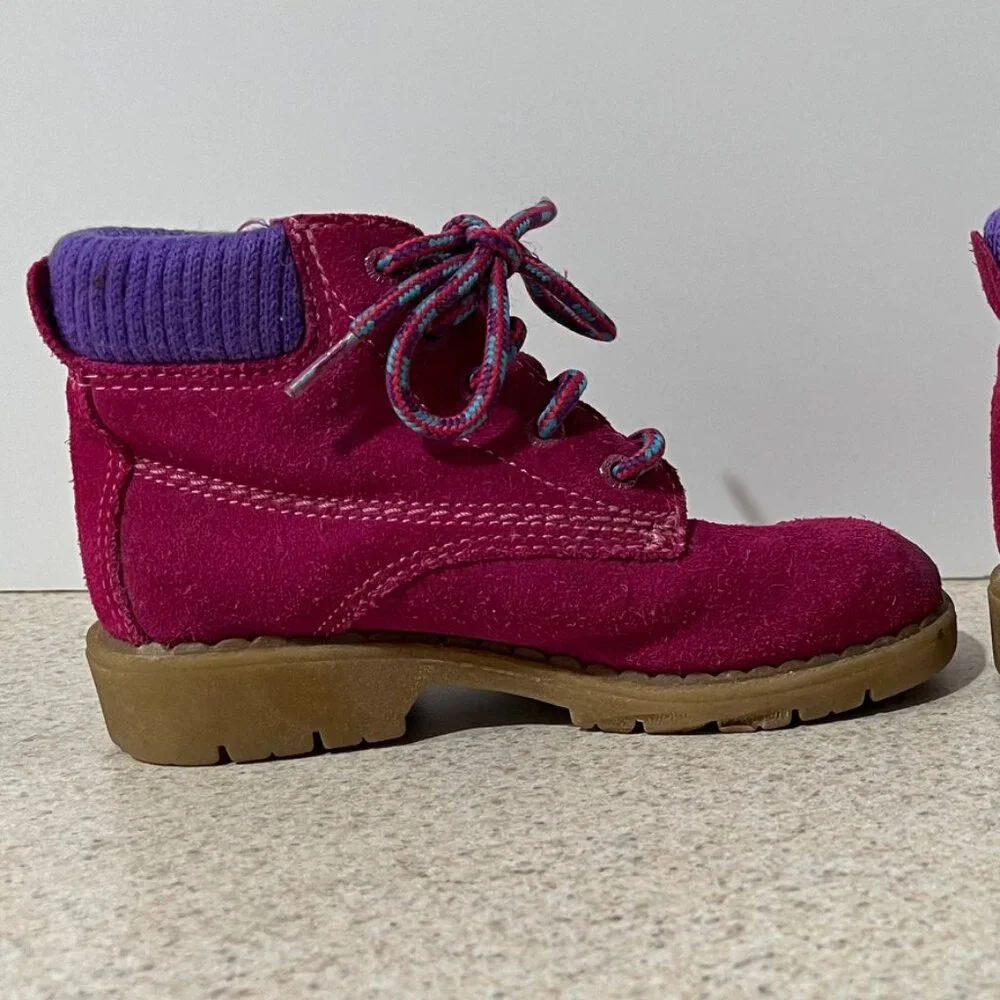 Pink Suede Boots for Kids – Size 9